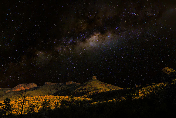 The Milky Way across the Mountains