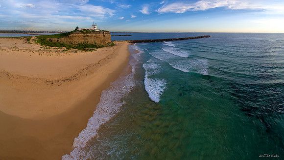 Nobby's Beach and Breakwall Signed